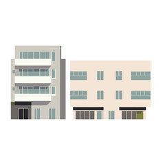 Condominium complex architecture minimalist buildings vector