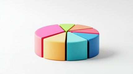 Fototapeta premium Colorful pie chart model for educational purposes