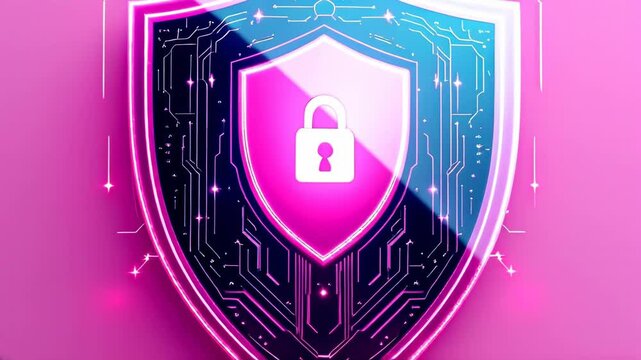 Secure Digital Protection Symbol in a Modern Design Featuring a Shield