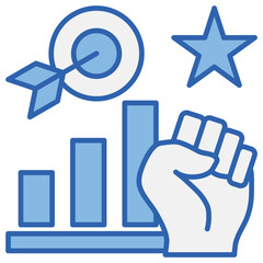 Motivation Blue White Icon