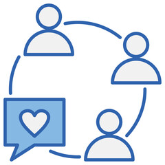 Engagement Blue White Icon