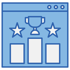 Leaderboard Blue White Icon
