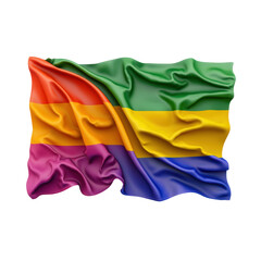 Vibrant Rainbow Flag Displaying Natural Wrinkles and Creases