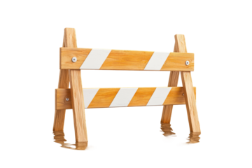 Flooded Rural Road with Warning Barricade Isolated Situation