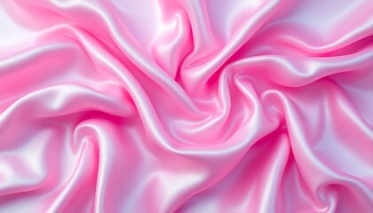 Fototapeta premium Pink Satin Fabric Draped Softly Elegant Swirls Texture Background