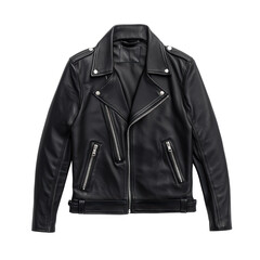 Naklejka premium Vintage Inspired Leather Jacket on White Background