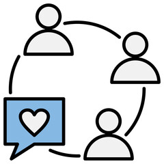 Engagement Blue Black Icon