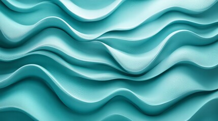 Obraz premium Abstract Teal Wavy Surface Texture Design
