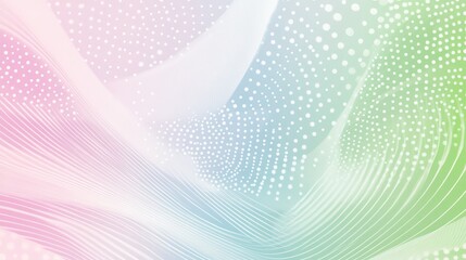 Obraz premium Abstract flowing lines in pink, blue, green with dots for digital backdrop or presentation
