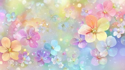 Obraz premium Delicate Floral Background with Soft Pastel Colors and Bokeh Effect