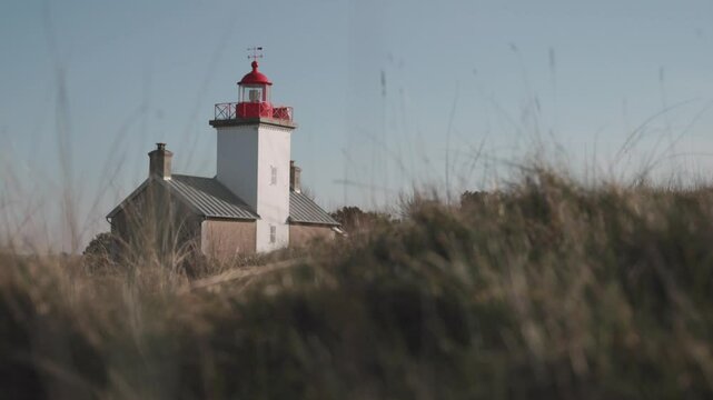 beautiful shot of The Fare Pointe d'Agon in Normandy, France.