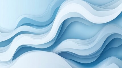 Blue flowing layered paper abstract background, for design, texture, presentations, and web