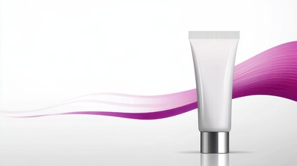 Clean and Modern Cosmetic Tube Design with Flowing Abstract Elements