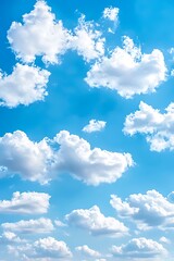 Fototapeta premium Bright Blue Sky with Fluffy White Clouds