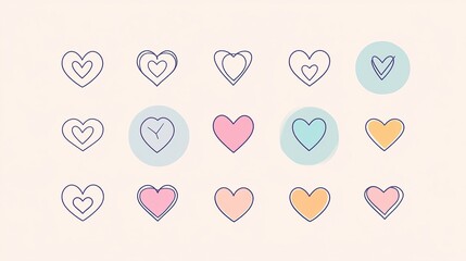 Minimalist Valentine’s Day Icons Modern Love Motifs, Valentine’s Day, valentine Icon