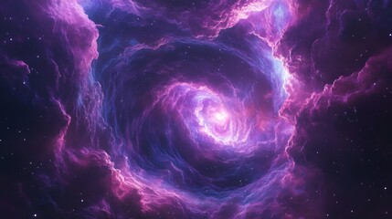 Fototapeta premium Glowing cosmic nebula swirls mysteriously vibrant purple and blue light. AI Generated