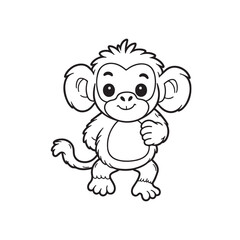 Chimpanzee  line art vector