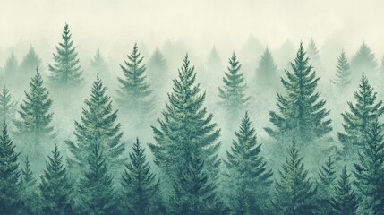 Obraz premium Mysterious Enchanted Forest Shrouded in Thick Fog with Towering Trees Creating a Dreamlike Atmosphere Perfect for Evoking Wonder and Intrigue in Nature Lovers and Adventurers Alike