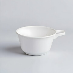 White plastic bowl with handle, studio shot, food preparation
