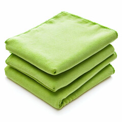Stacked light green cloths, clean background, studio shot, for cleaning