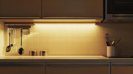 Kitchen Under Cabinet Lighting with Warm Glow
