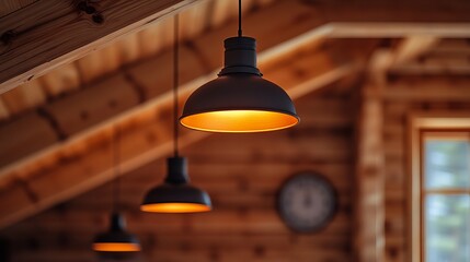 Obraz premium Elegant Wooden Ceiling with Rich Textures and Natural Grain Patterns Creating a Warm and Inviting Atmosphere in a Cozy Interior Space Perfect for Relaxation and Family Gatherings