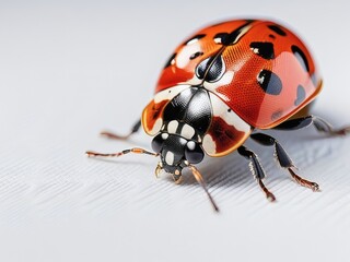 Fototapeta premium Close-up of a Ladybug on White Background
