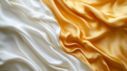 Obraz premium White and Gold Silk Fabric Draped Beautifully