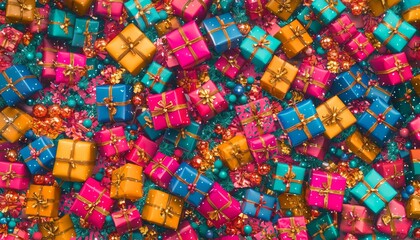 Animation of Christmas gift box copy space