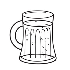 This is a colorful illustration featuring a pint glass filled with bubbles and foam