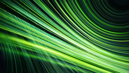 Obraz premium Abstract green lines radiating outwards, creating a dynamic and vibrant image.