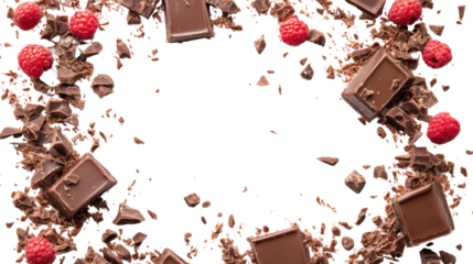 Chocolate border on transparent background