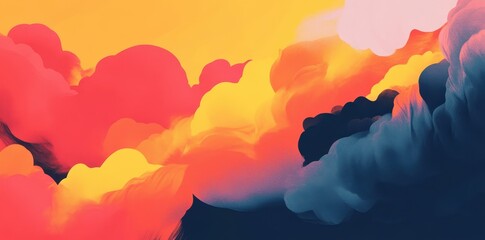 Abstract Warm Hues Cloudscape Digital Art