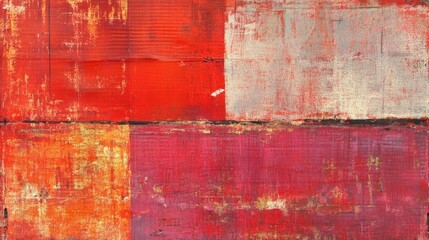 Obraz premium Vibrant Abstract Art in Bold Red and Orange Tones on Canvas