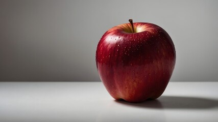 Fresh red apple on a white background