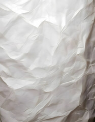 Fototapeta premium White crumpled fabric with soft folds and subtle shadows creating a textured and airy background