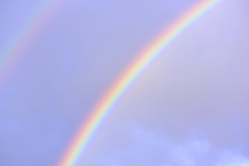 rainbow in the sky over huancayo city 