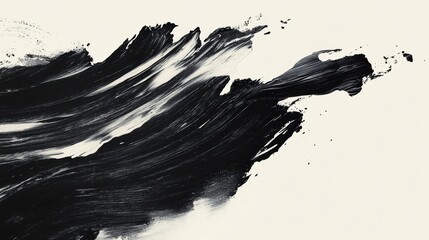 Abstract Black And White Paint Stroke Artwork