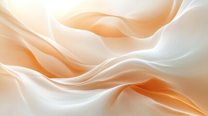 Abstract flowing fabric in soft peach and white tones