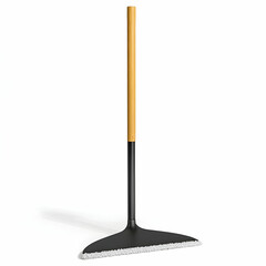 Cleaning broom,  wooden handle, isolated white background, cleaning supplies