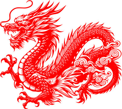 red dragon illustration, dragon vector art