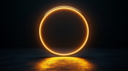 Glowing Golden Ring Abstract Background Design