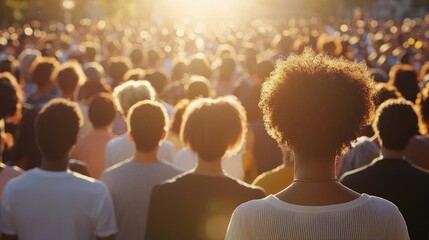 A powerful image of a community rally advocating for justice reform, showcasing unity and purpose