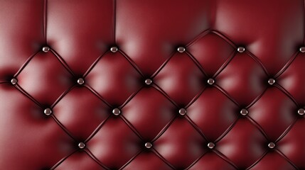 Naklejka premium Elegant Red Upholstered Texture with Buttons and Stitched Design
