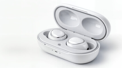 Fototapeta premium ear hands free white background