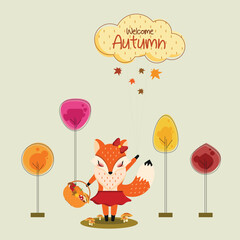 Animal and wildlife autumn vector banner design
