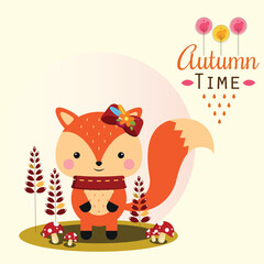 Animal and wildlife autumn vector banner design