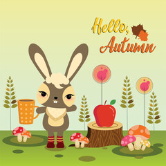 Animal and wildlife autumn vector banner design