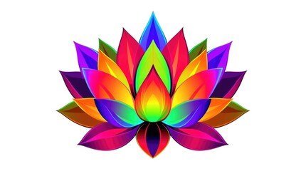 Fototapeta premium Brightly colored petals form a magical flower that captures the essence of spring, showcasing hues of red, purple, green, and yellow in a captivating arrangement