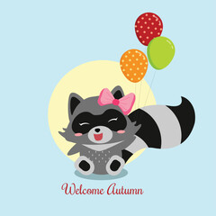 panda with a heart vector design